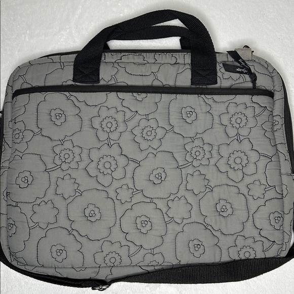 Thirty-one Floral Quilted Gray Laptop Bag - Picture 3 of 7